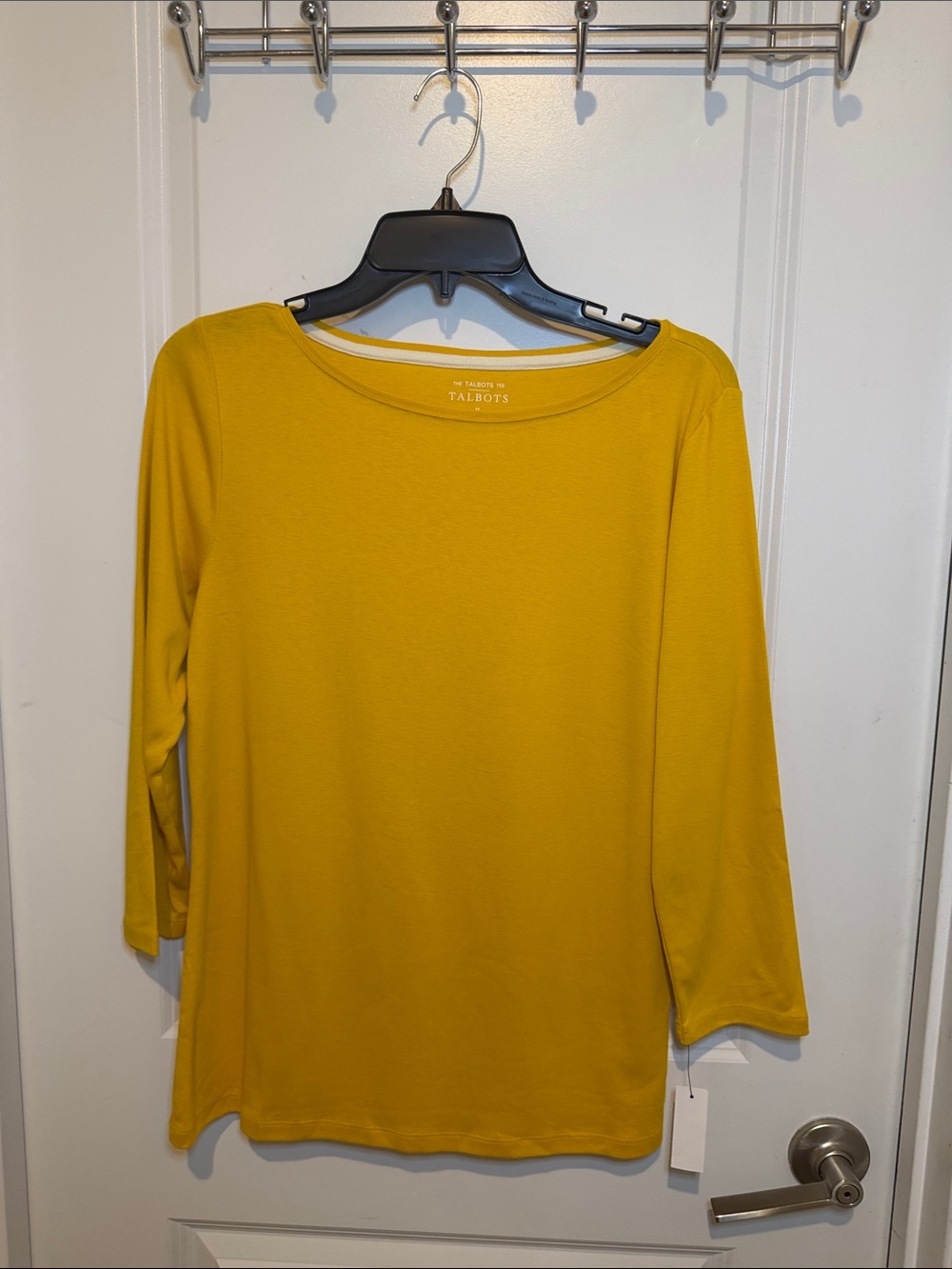 Talbots Mustard Yellow Long Sleeve Scoop Neck Tee